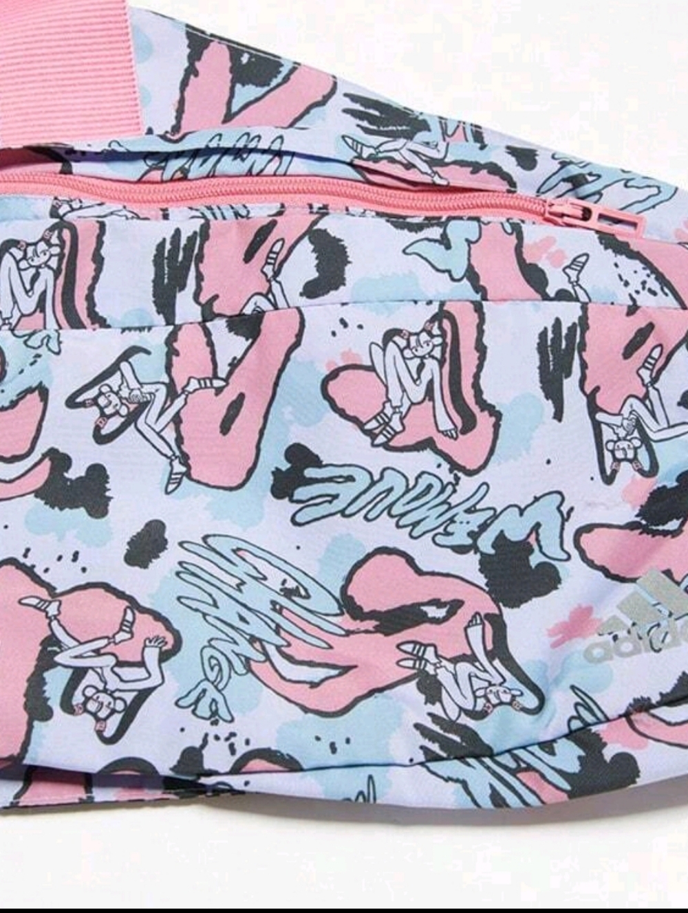 Rare: Adidas Pink & Light Blue Graphic Chest Bag Adult Small NWT - Picture 6 of 12